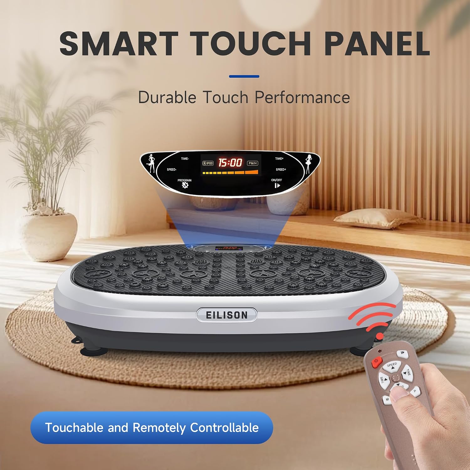 EILISON FitMaxx 3D XL Vibration Plate Exercise Machine - Whole Body Workout Vibration Platform w/Loop Bands - Lymphatic Drainage Machine for Weight Loss, Shaping, Recovery