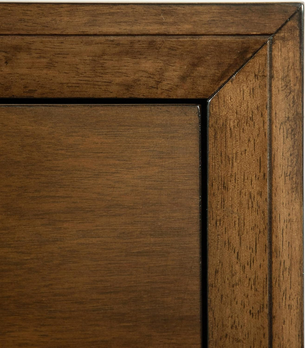 Furniture of America Extan Modern Solid Wood 3-Piece Bedroom Set with Beveled Corner, Metal Center Glide, Zinc Iron Bronze Knobs, Box Spring Needed, Twin, Walnut