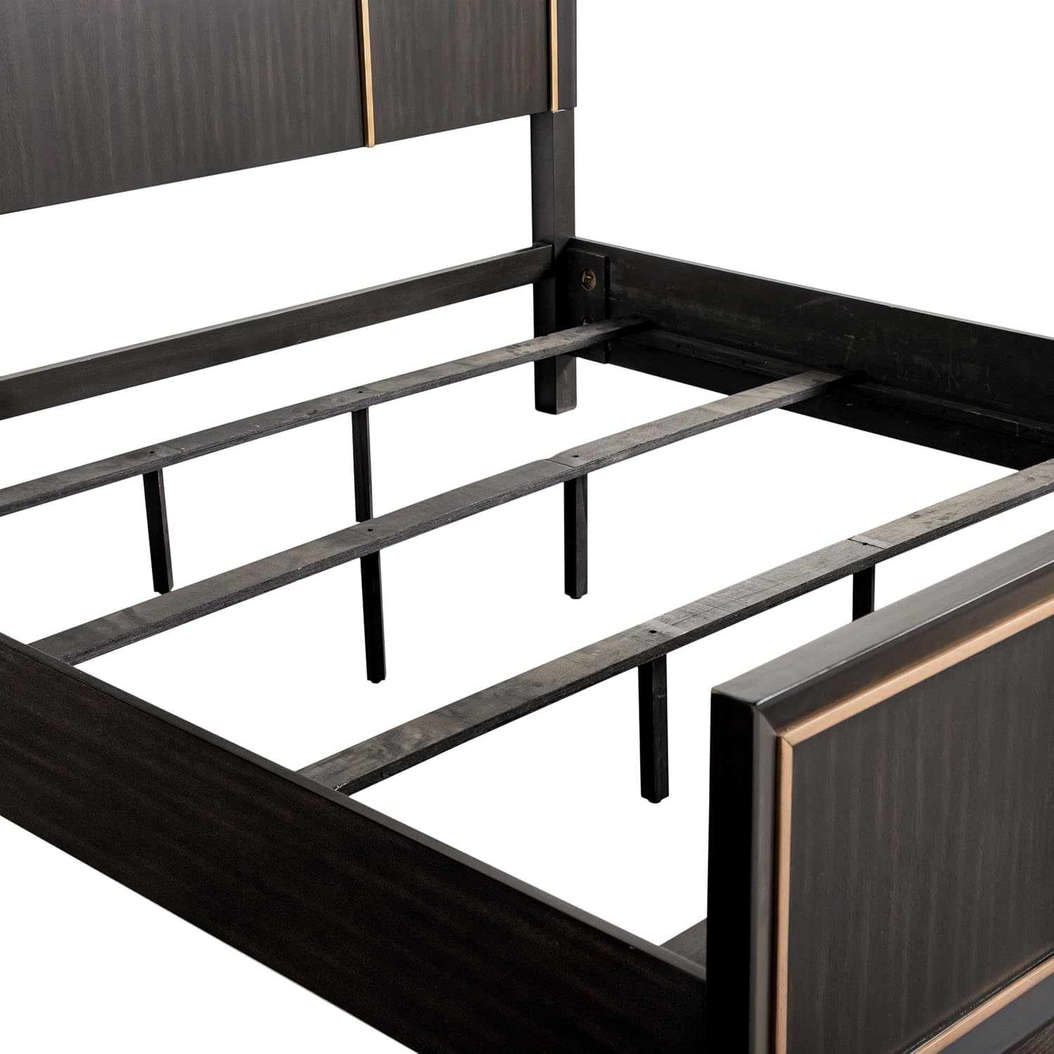 Furniture of America Samuel Modern Solid Wood 3-Piece Bedroom Collection Bed Frame and 2-Drawer Nightstands Set of 2, Box Spring Required, Espresso, King