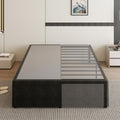 Cieemine 18 Inch Queen Bed Frame with Black Bed Cover, Metal Bed Frames Queen Size No Box Spring Needed, Heavy Duty Mattress Foundation, Easy Assembly, Noise Free