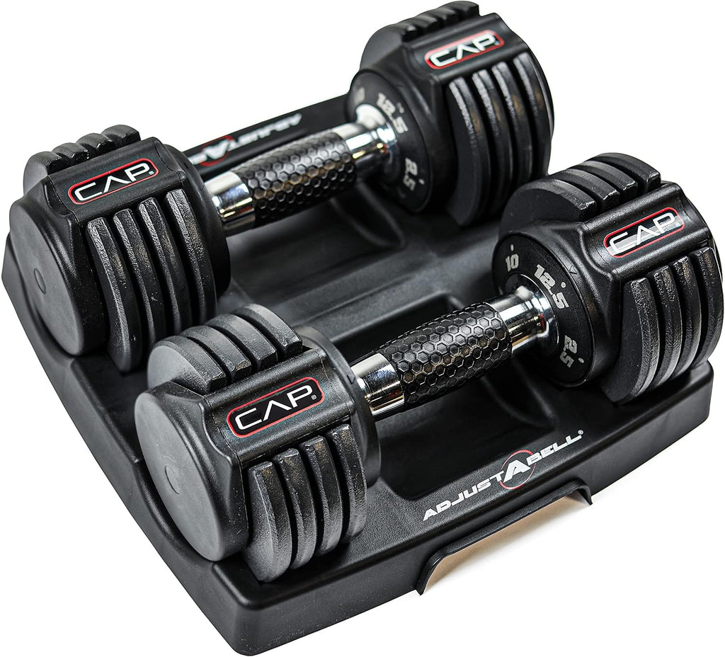 CAP ADJUSTABELL Adjustable Dumbbell Weights - Singles & Pairs | 12.5 lb, 25 lb & 55 lb | Multiple Handle Options