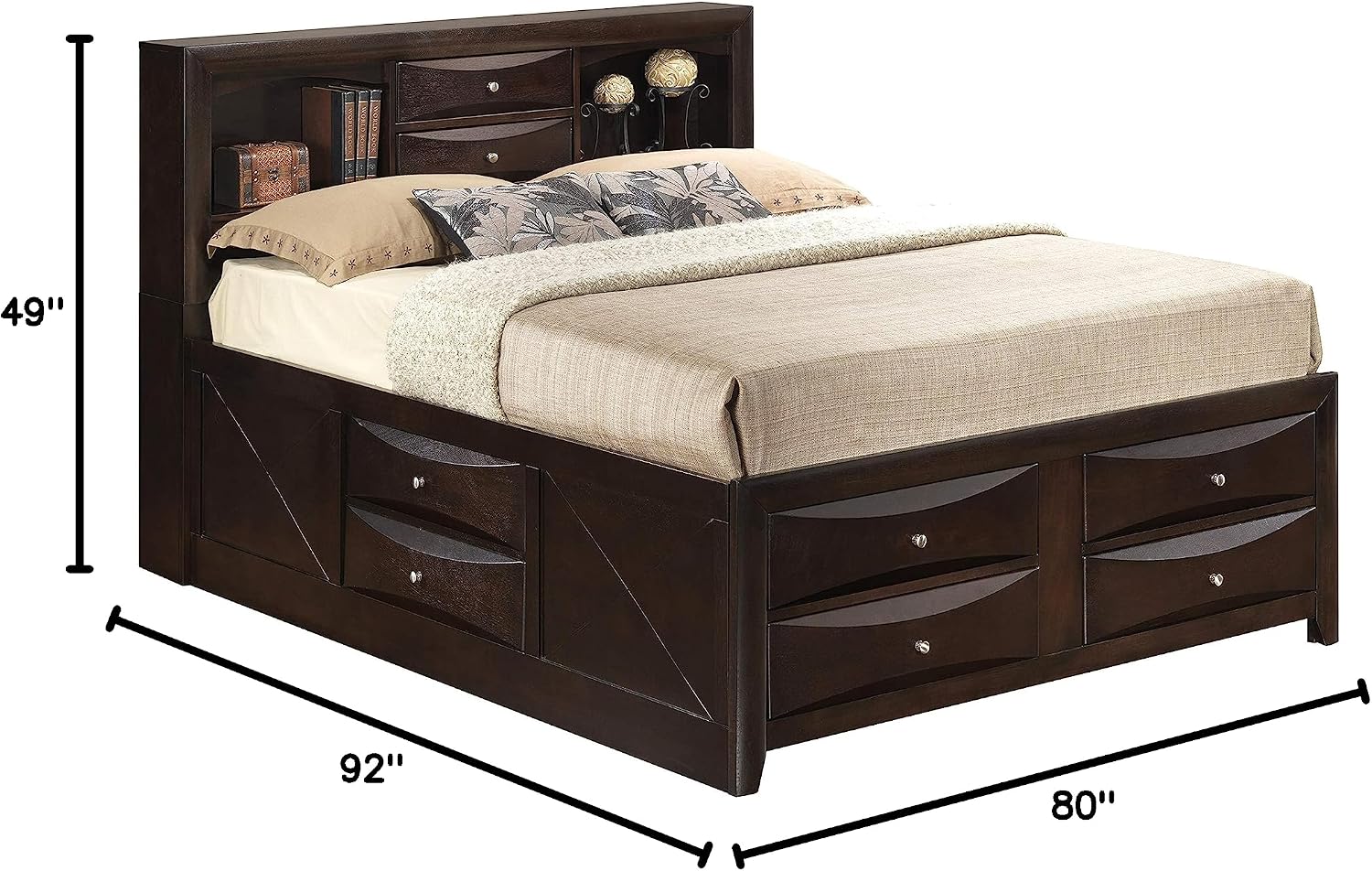 Glory Furniture Marilla King Storage Bed in Cappuccino