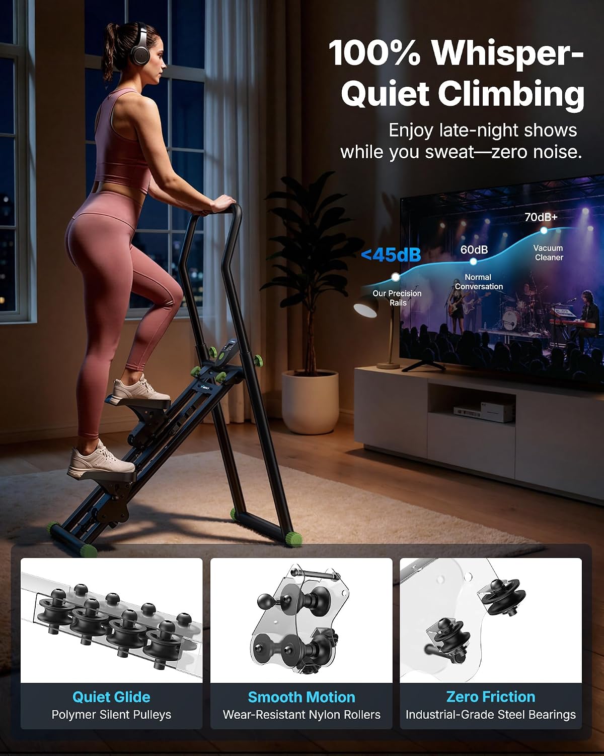 MERACH Stair Stepper for Home Gym Exercise, New Version Stairmaster for Full-Body Workout, Compact Folding Stair Climber with Extended Step Range, Adjustable Handlebar/Pedal