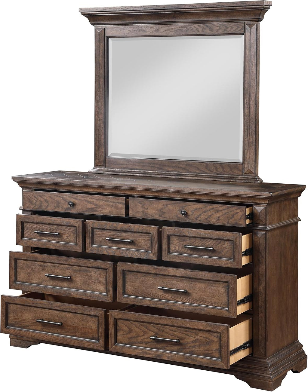 New Classic Mar Vista 4-Piece Wood King Bedroom Set with Nightstand in Walnut