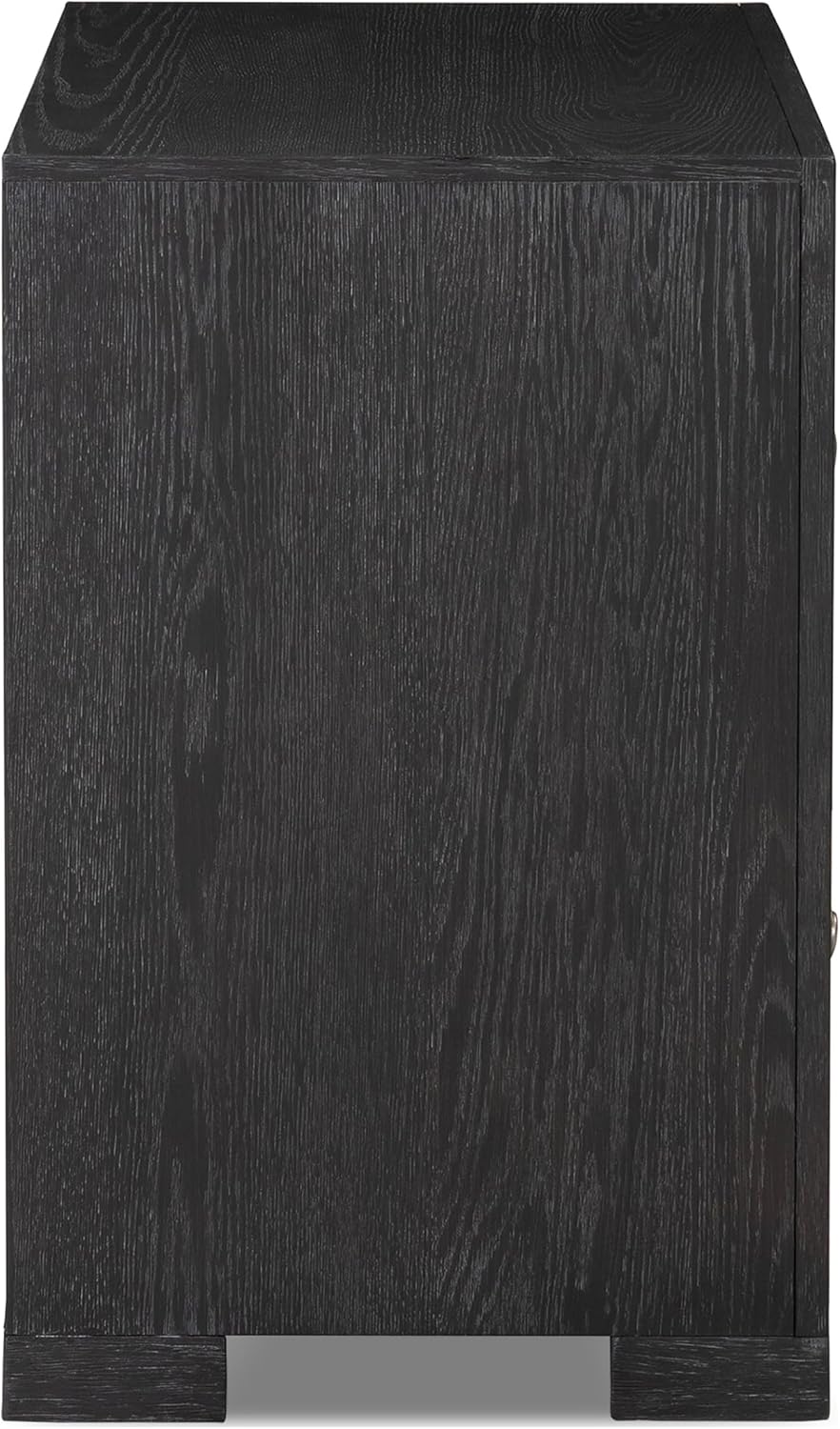 Furniture of America Dannen Modern Solid Wood 3-Piece Bedroom Set with Oversized Nightstand, Cedarwood-Lined Bottom and Felt-Lined Top Drawers, Box Spring Needed, Queen, Weathered Black