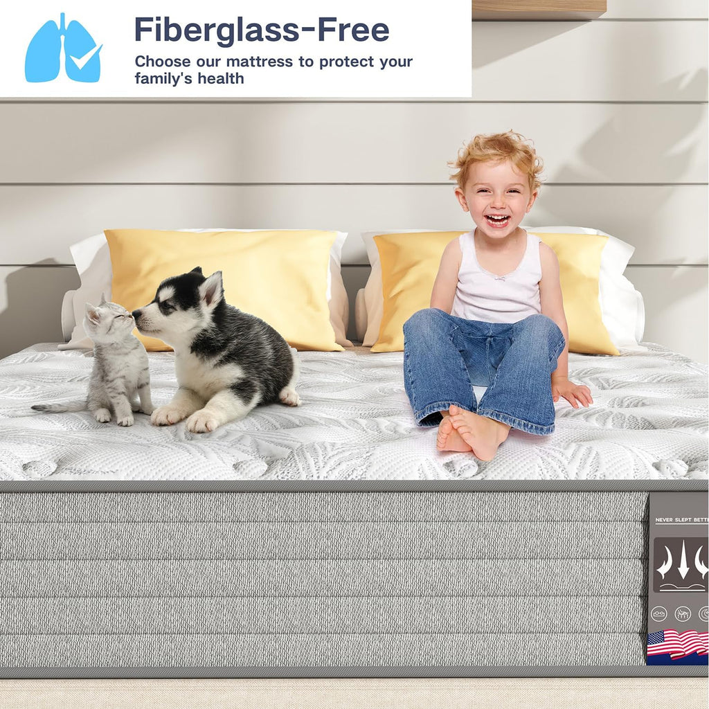 Twin XL Mattress,12 Inch Superior Hybrid XL Twin Mattress in a Box with Gel Memory Foam for Back & Lumbar Support,Individually Pocket Springs for Pressure Relief,Medium Firm,CertiPUR-US,39'*80'*12'