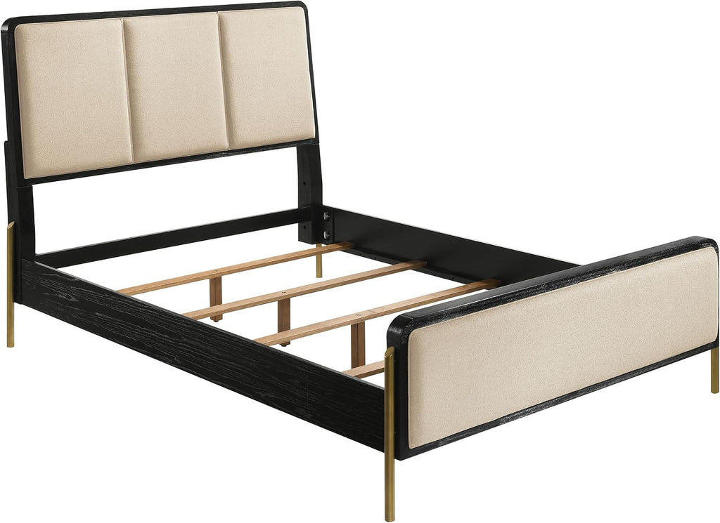 Coaster Home Furnishings Arini 4-Piece Eastern King Bedroom Set Cream and Black 224331KECRM-S4