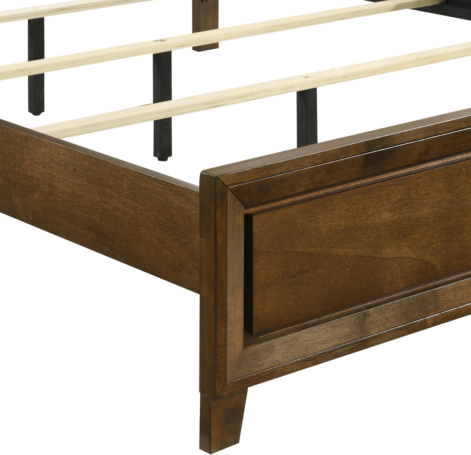 New Classic Furniture Ballard 4-Piece Wood Queen Bedroom Set with Nightstand, Walnut Brown