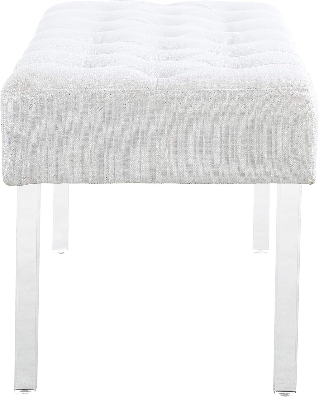 Linon Ella Glitz Acrylic Leg Bench, 35'Wx17'Dx18'H, White