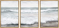 SIGNWIN Framed Canvas Print Wall Art Set Ocean Sea Wave Beach Shore Seascape Nature Wilderness Illustrations Modern Art Decorative Scenic Rustic for Living Room, Bedroom, Office - 16'x24'x3 Natural