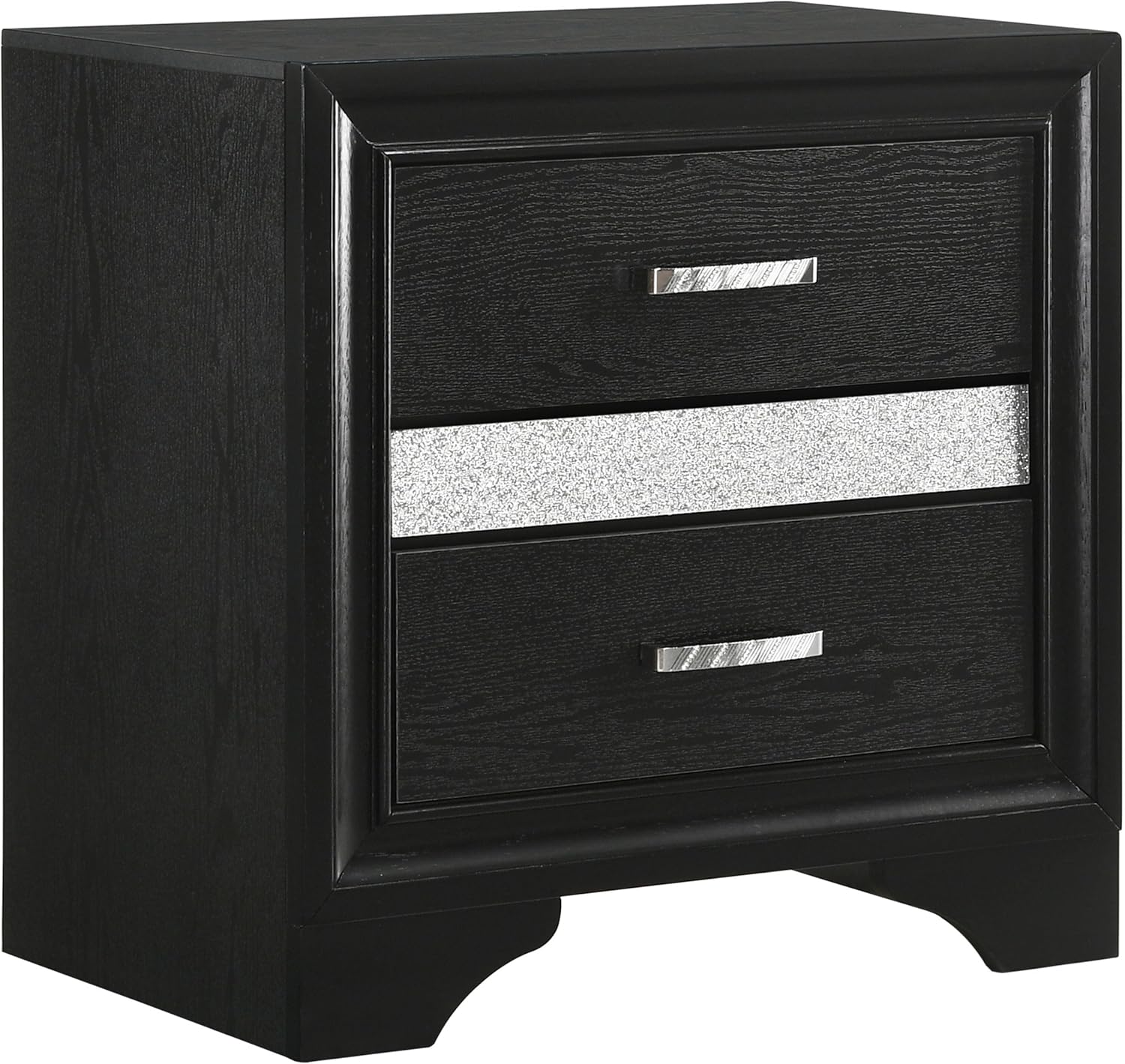 Coaster Home Furnishings Miranda Contemporary 4-Piece Bedroom Set Fabric Upholstered California King Size Panel Bed Frame 54-inch Headboard Black 206360KW-S4