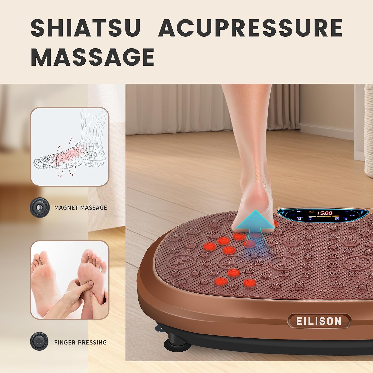 EILISON FitMaxx 3D XL Vibration Plate Exercise Machine - Whole Body Workout Vibration Platform w/Loop Bands - Lymphatic Drainage Machine for Weight Loss, Shaping, Recovery