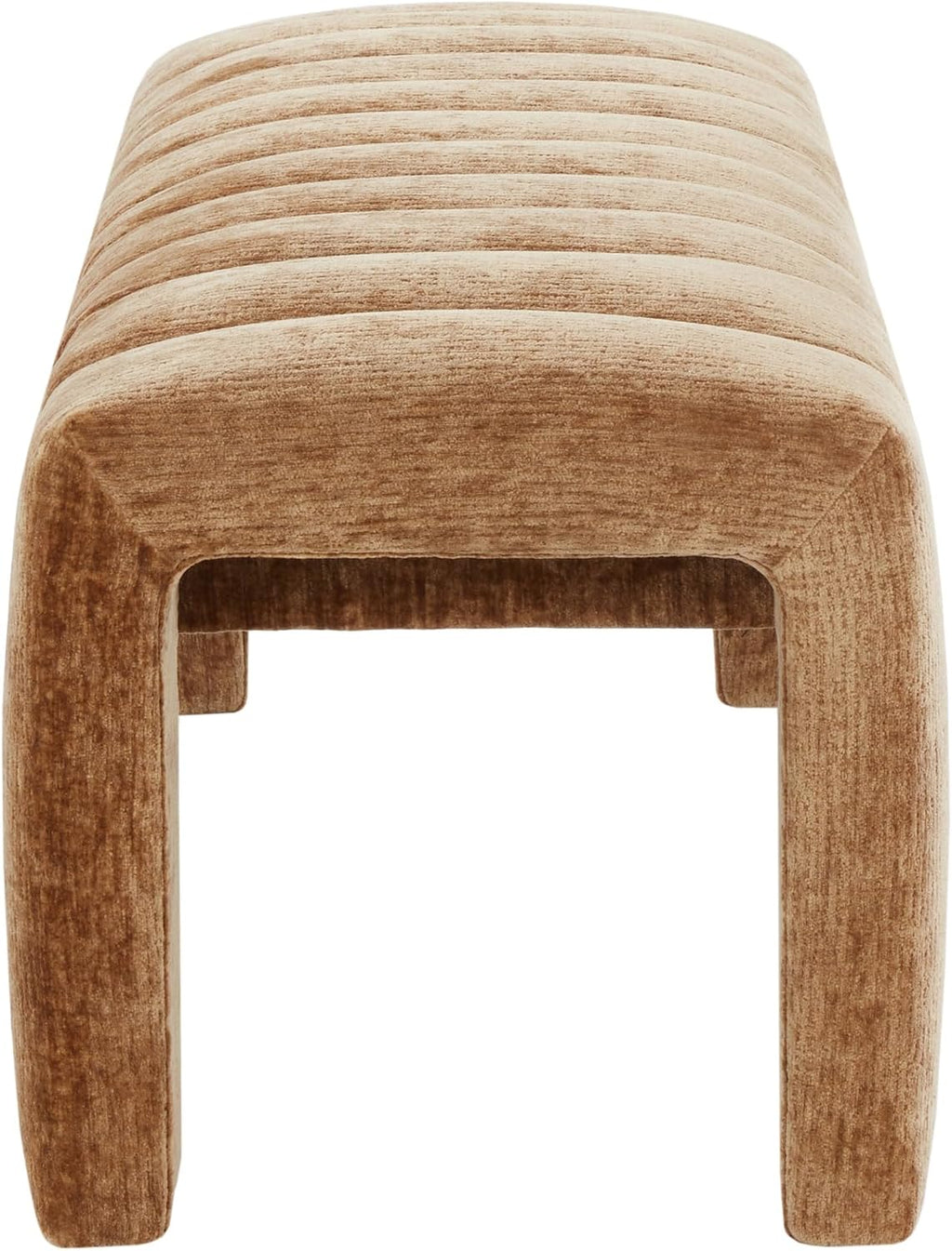 SAFAVIEH Couture Collection – Bellisima Amber Channel Tufted Chenille Bench, Modern Upholstered Accent Seating (SFV5127J)
