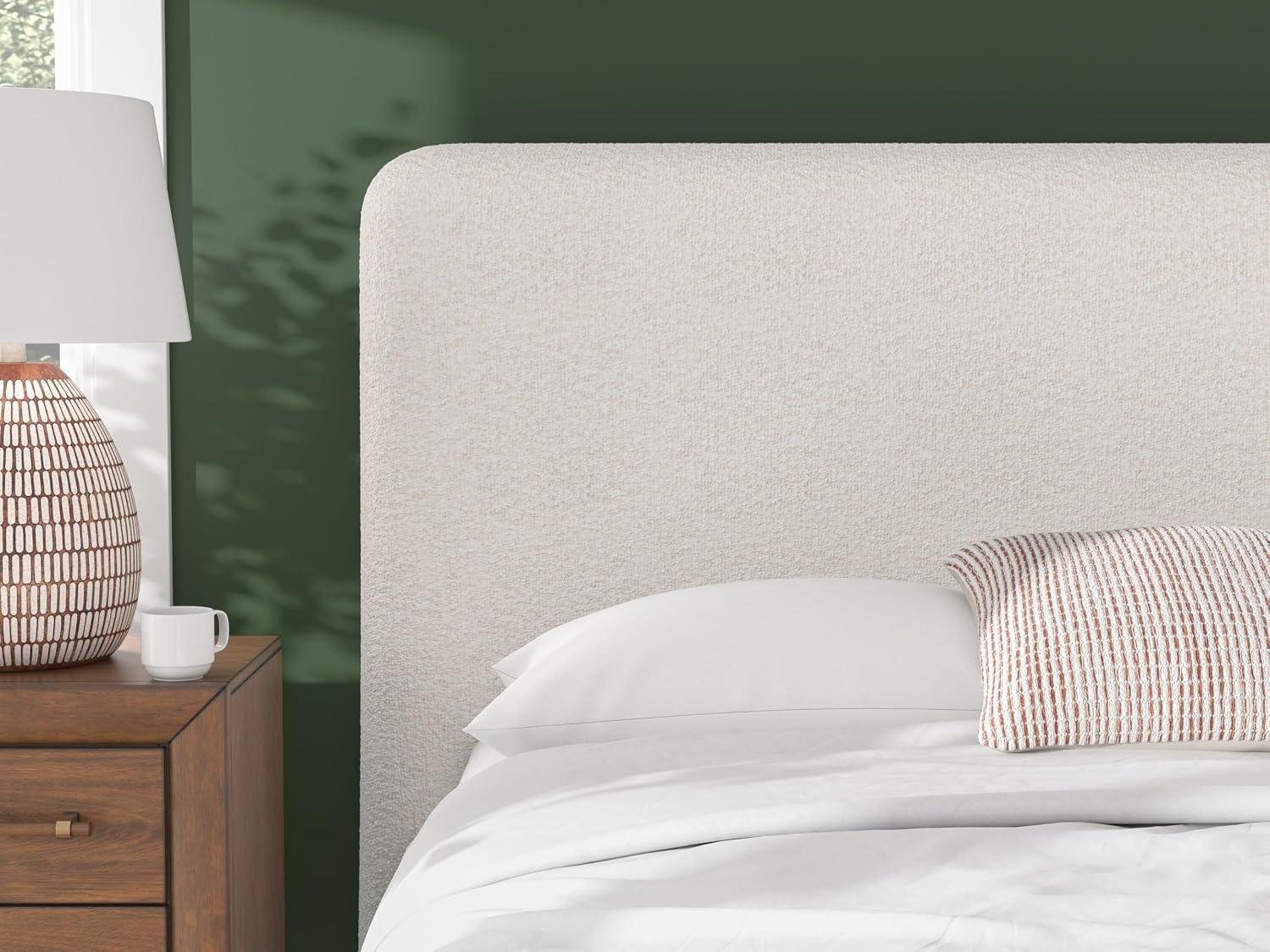 Signature Design by Ashley Brandinlane Casual Queen Upholstered Bed, Foundation/Box Spring Required, Nuvella Cleanable Performance Fabric, 54.63' High, Beige