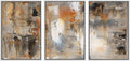 wall26 Framed Canvas Print Wall Art Set Black, White & Orange Brushstrokes Abstract Shapes Illustrations Modern Art Chic Colorful Multicolor Ultra for Living Room, Bedroom, Office - 24'x36'x3 White