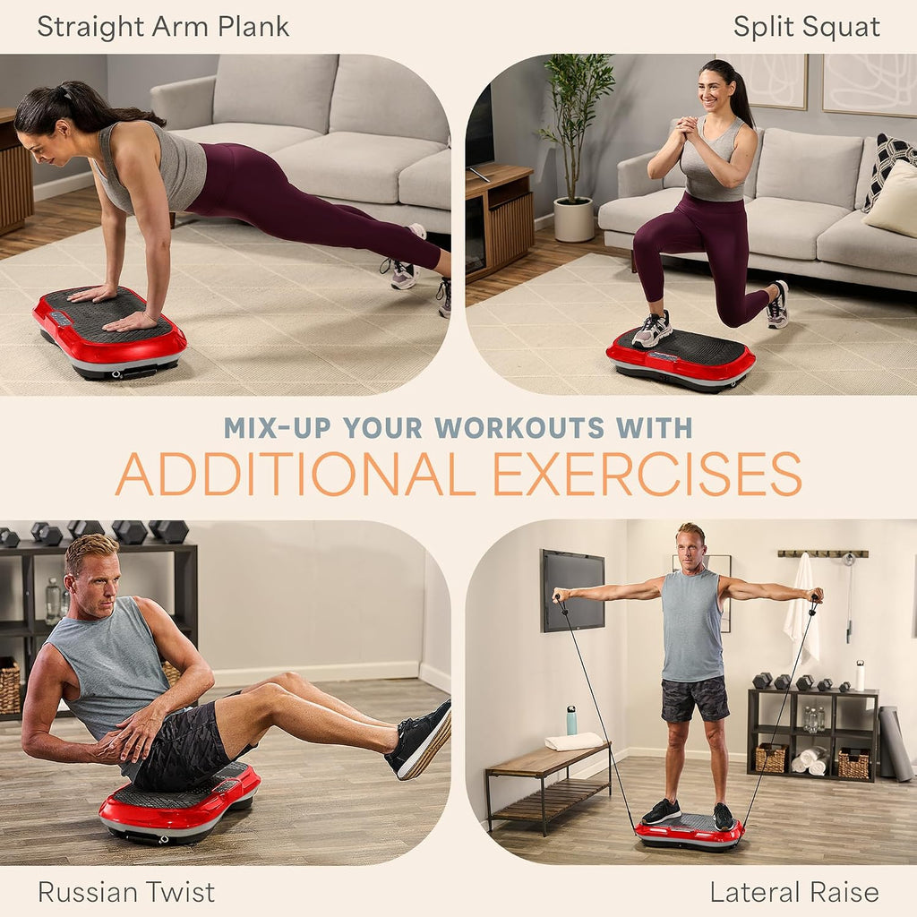 Lifepro Waver Vibration Plate Exercise Machine – High-Intensity Vibration Plate for Lymphatic Drainage – Full-Body Workout Vibrating Platform with Loop Bands – Fitness Equipment for Strength & Toning