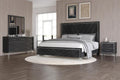 New Classic Furniture Ava 4-Piece Wood Queen Bedroom Set with Nightstand, Ebony Black