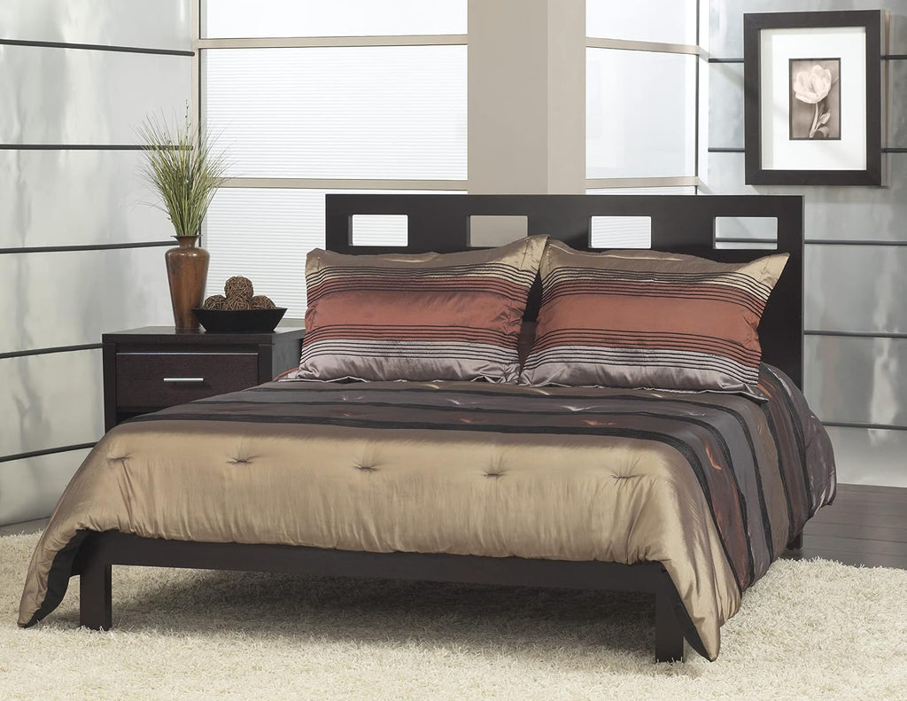 Modus Furniture Solid Wood Platform Bed, King, Riva - Espresso