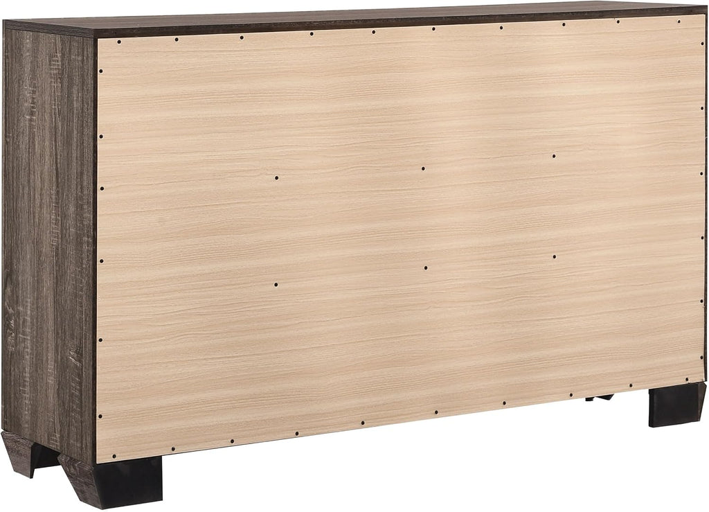 Coaster Home Furnishings Kauffman Transitional 4-Piece Bedroom Set Eastern King Size Storage Panel Bed Frame 54-inch Headboard Washed Taupe 204190KE-S4