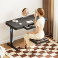 FLEXISPOT Electric Standing Makeup Vanity Desk with Drawer and USB Charge Ports&Child Lock, 48' Height Adjustable Whole-Piece Quick Install Dressing Table for Women Girls Bedroom Dressing Room, Black