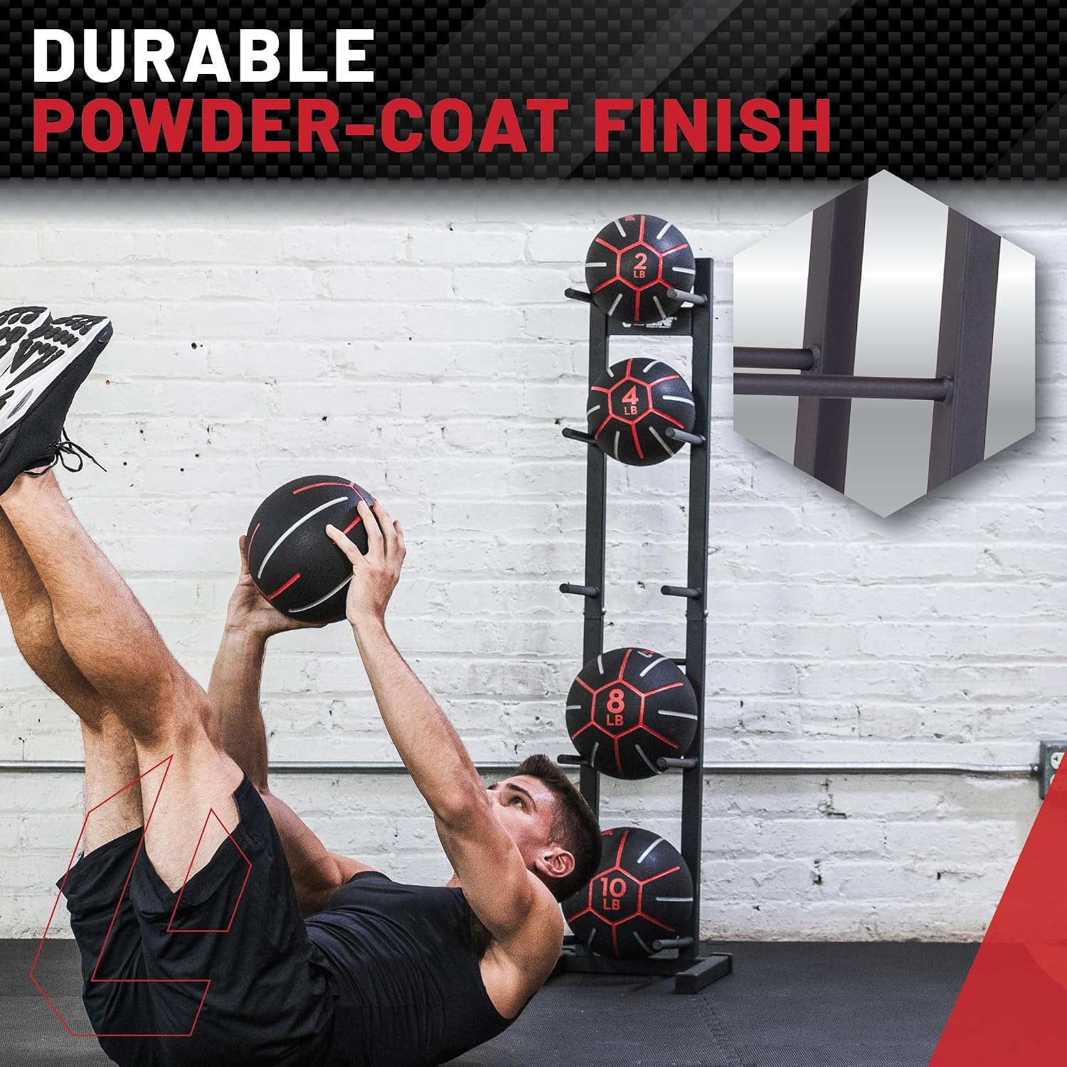 Lifeline Fitness Medicine Ball Set - Total Body Strength and Stability Training - Non-Slip, Light Bounce - Textured Surface - Durable - Home Gym Exercise Equipment