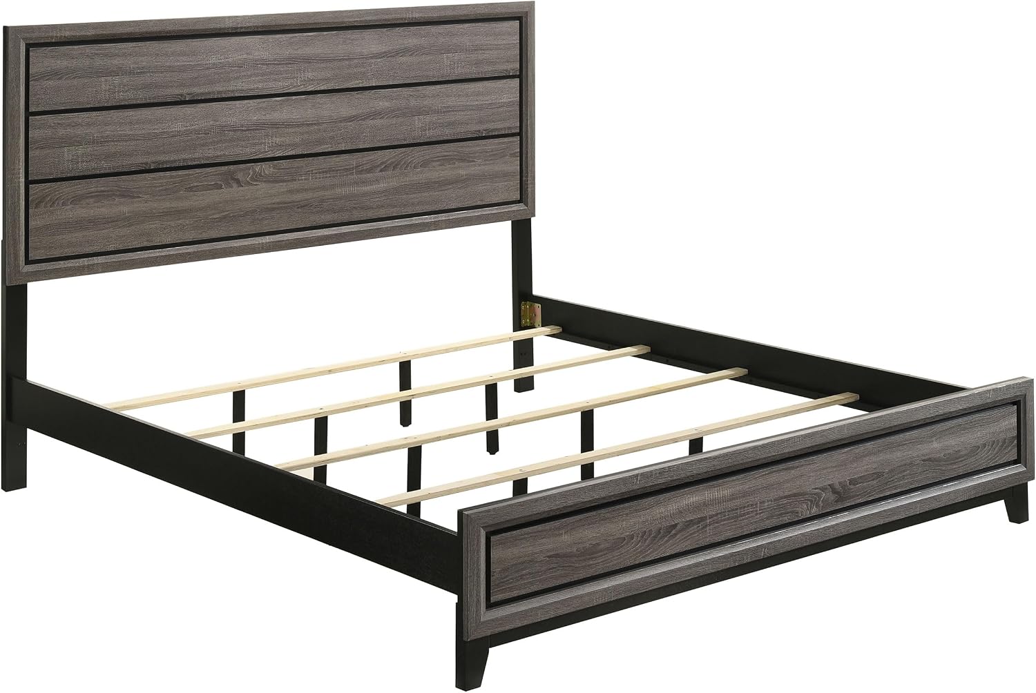 GOWE Carina Grey Oak and Black 4-Piece Eastern King Panel Bedroom Set