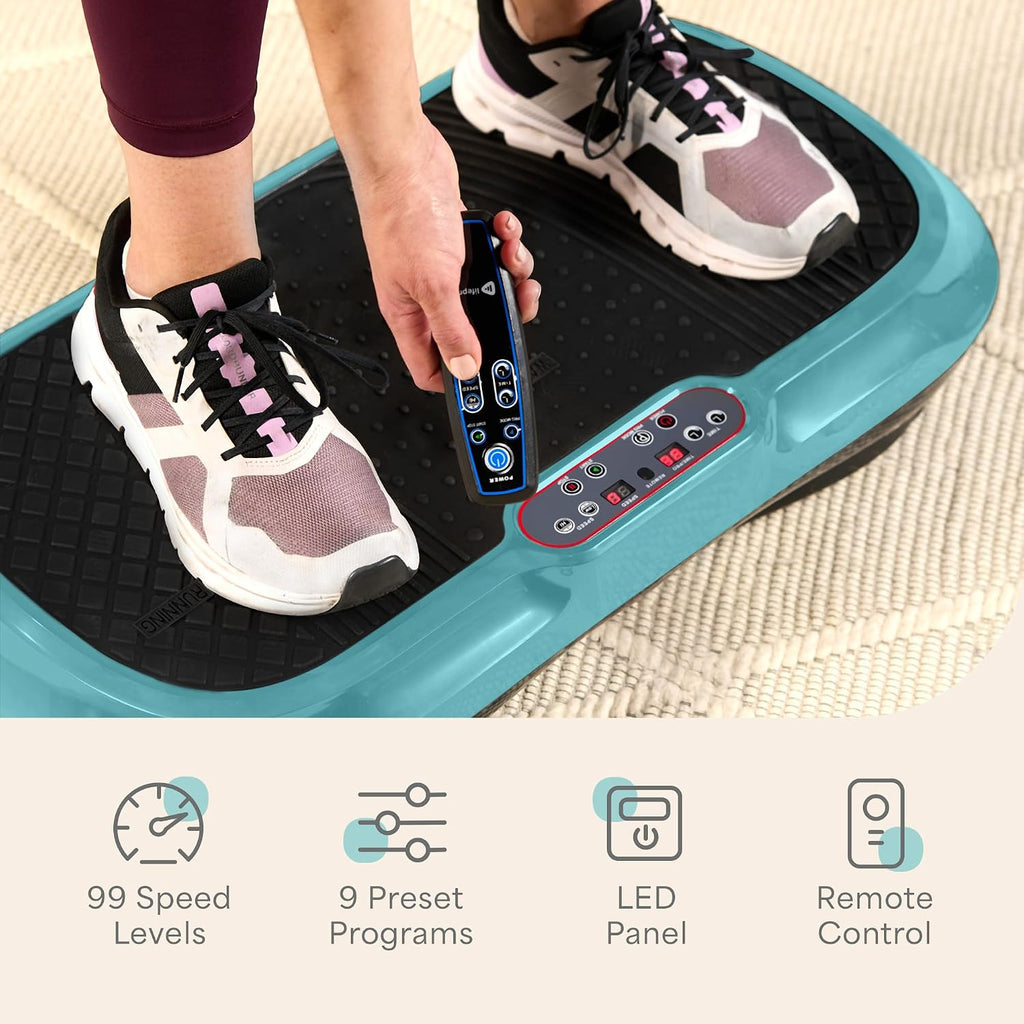 Lifepro Waver Vibration Plate Exercise Machine – High-Intensity Vibration Plate for Lymphatic Drainage – Full-Body Workout Vibrating Platform with Loop Bands – Fitness Equipment for Strength & Toning
