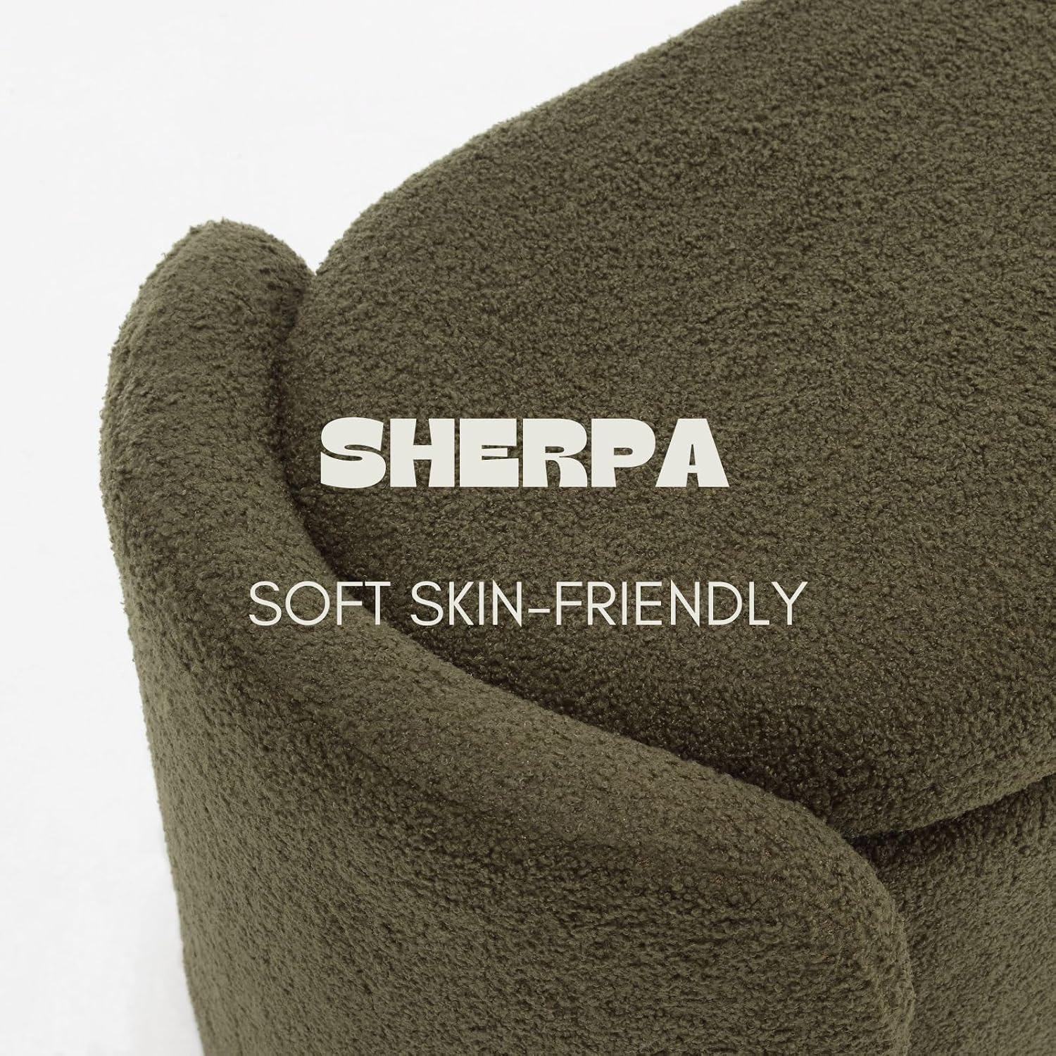 ROCTY Green Boucle Storage Bench - 50' Sherpa End of Bed Ottoman with Seating and Storage for Bedroom, Entryway, Living Room, Vanity or Makeup Room - Teddy Fabric