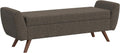 HomePop Modern Storage Bench with Wood Legs |Homepop Home Décor|Bench with Storage for Living Room & Bedroom - Dark Brown Boucle
