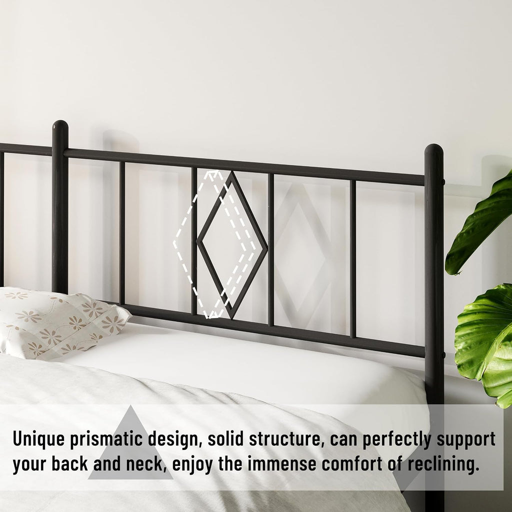 14 Inch Full Size Bed Frames with Headboard/Footboard，Metal Slats Support No Box Spring Needed Easy to Assemble/Under Bed Storage Space/Full Size Black