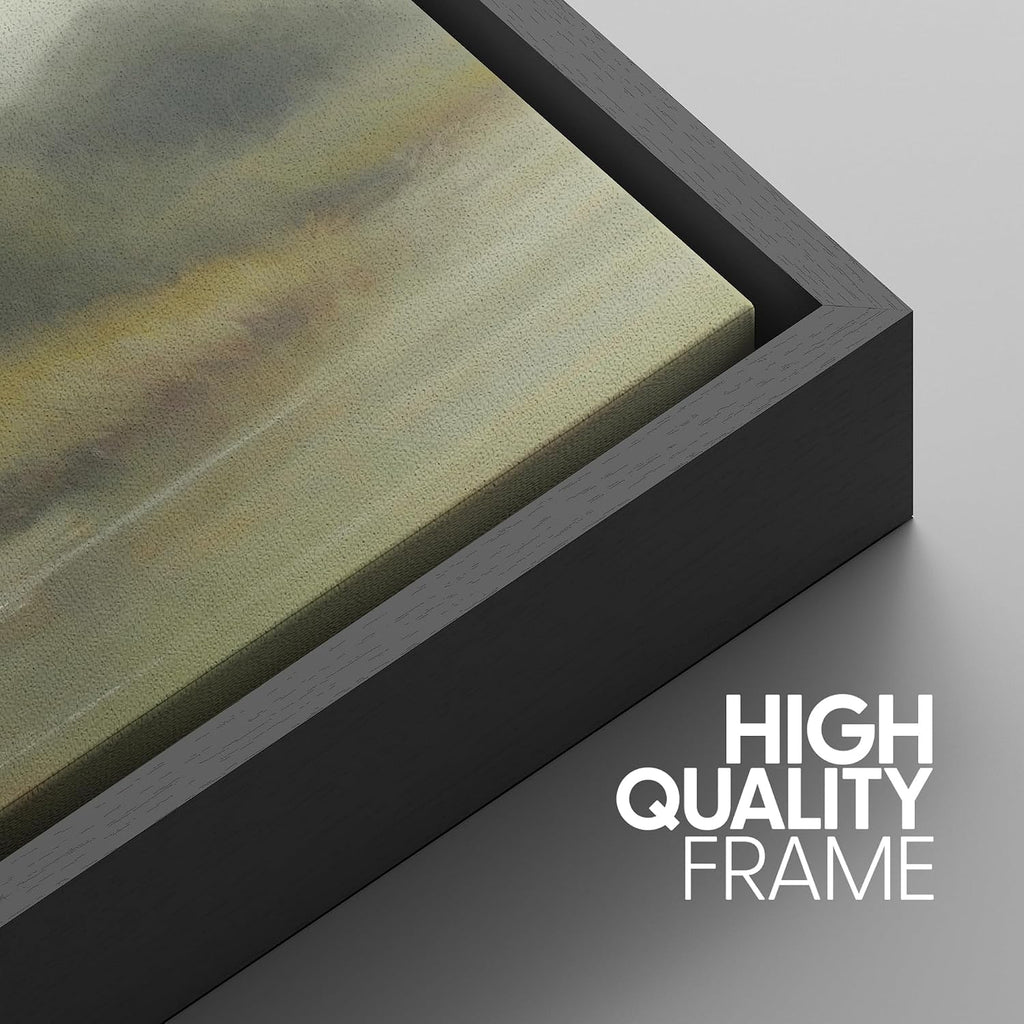 SIGNWIN Framed Wall Art Print Set Misty River Landscape Soft Neutral Nature Scene Photography Modern Art Closeup Relax/Calm Dark for Living Room, Bedroom, Office - 24'x36'x3 Black