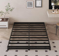 Likelalaso 3 inch Low King Size Bed Frame with Rounded Corner, Heavy Duty Metal, Easy Assembly, Noise Free, Black