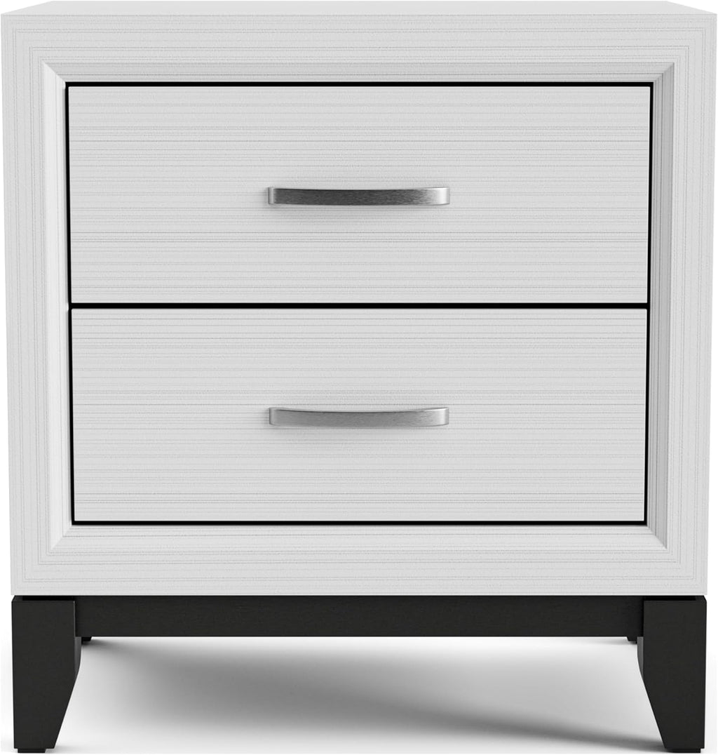 Furniture of America Lucien Modern Wood 3-Piece King Bedroom Set with Panel Style Headboard, Two-Tone Design and Wooden Legs, Box Spring Needed, White