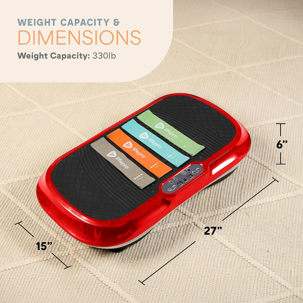 Lifepro Waver Vibration Plate Exercise Machine – High-Intensity Vibration Plate for Lymphatic Drainage – Full-Body Workout Vibrating Platform with Loop Bands – Fitness Equipment for Strength & Toning