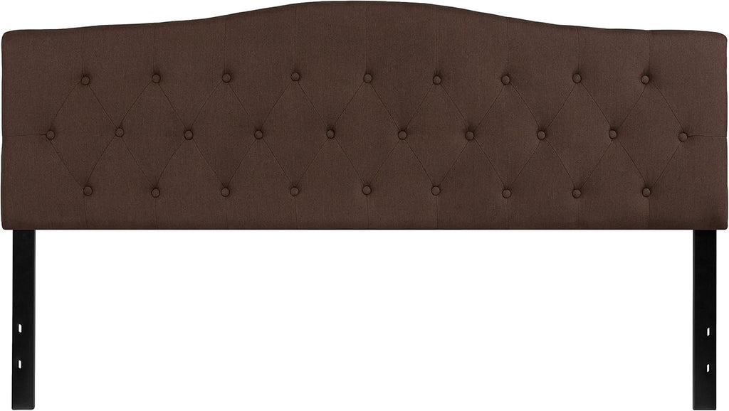 Flash Furniture Cambridge Tufted Upholstered King Size Headboard in Dark Brown Fabric