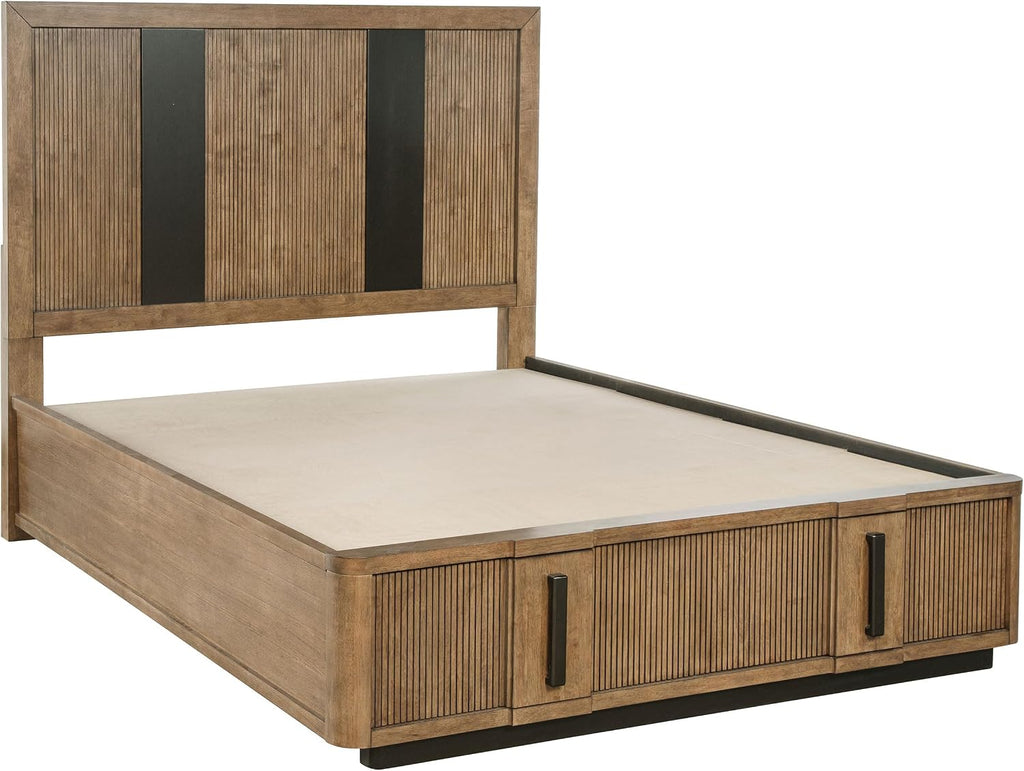 Coaster Home Furnishings Terrace Transitional 4-Piece Bedroom Set Eastern King Size Storage Panel Bed Frame 58-inch Headboard Ash Brown 224900KE-S4