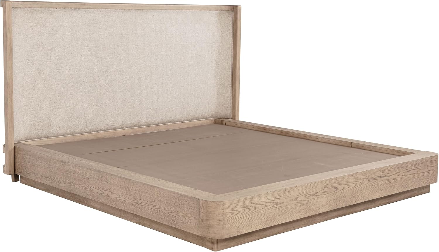 Coaster Home Furnishings Kailani Coastal 4-Piece Bedroom Set Fabric Upholstered Eastern King Size Wingback Bed Frame 49-inch Headboard Beige Oak 225041KE-S4