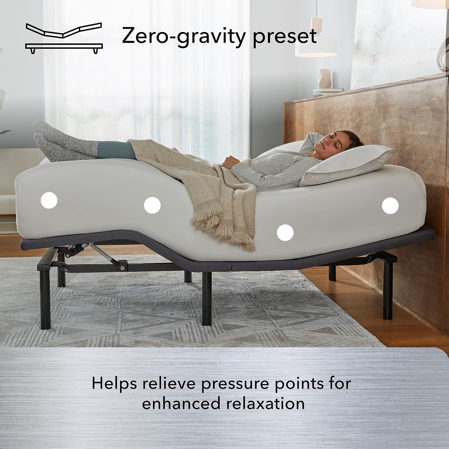Beautyrest baselogic Level 2 Adjustable Base Bed Frame - Full - Head and Foot Adjustability, Wireless Remote, Zero-Gravity Preset, and Foldable for Convenient Mobility and Storage