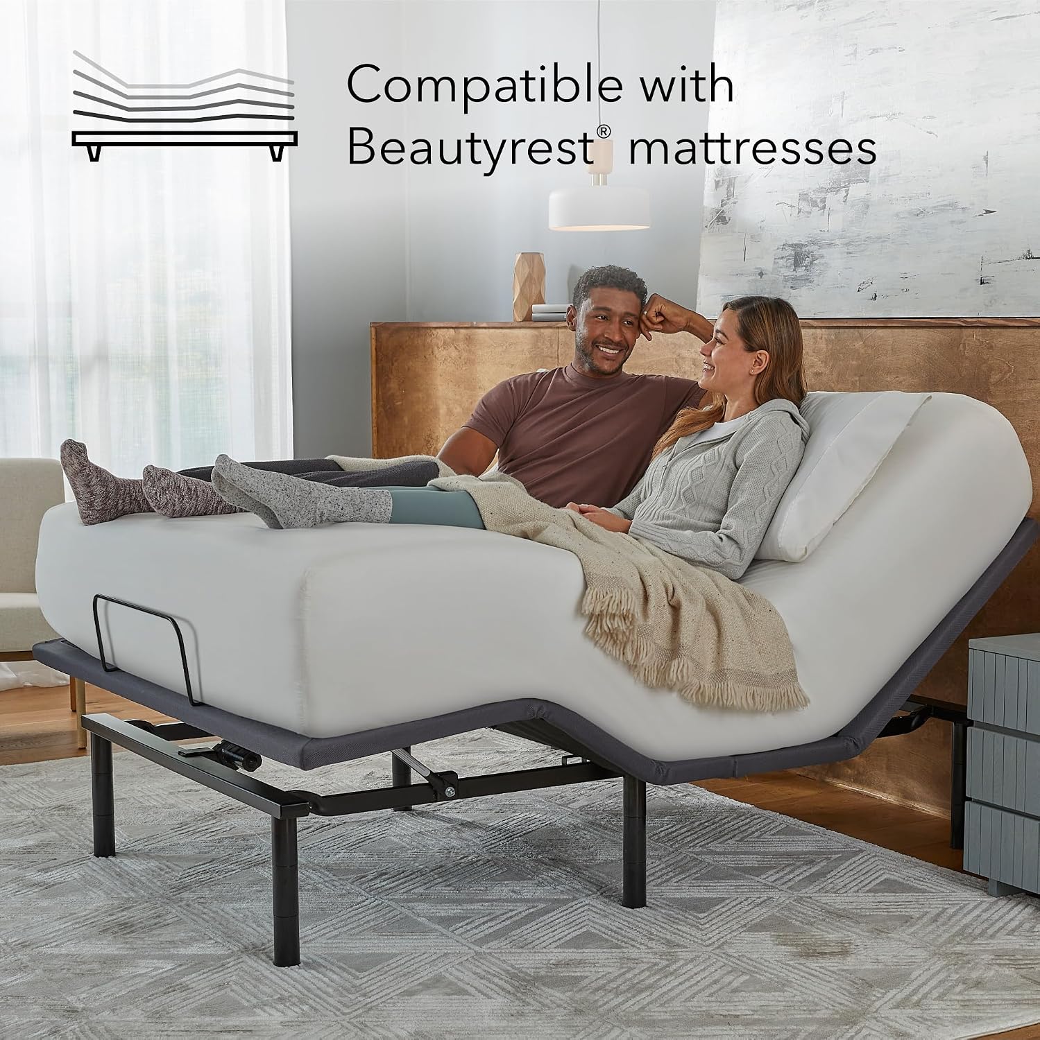 Beautyrest baselogic Level 2 Adjustable Base Bed Frame - King - Head and Foot Adjustability, Wireless Remote, Zero-Gravity Preset, and Foldable for Convenient Mobility and Storage