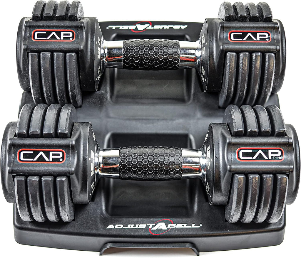 CAP ADJUSTABELL Adjustable Dumbbell Weights - Singles & Pairs | 12.5 lb, 25 lb & 55 lb | Multiple Handle Options