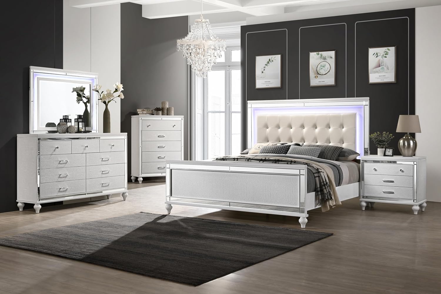New Classic Furniture Valentino Wood Twin Bed, White