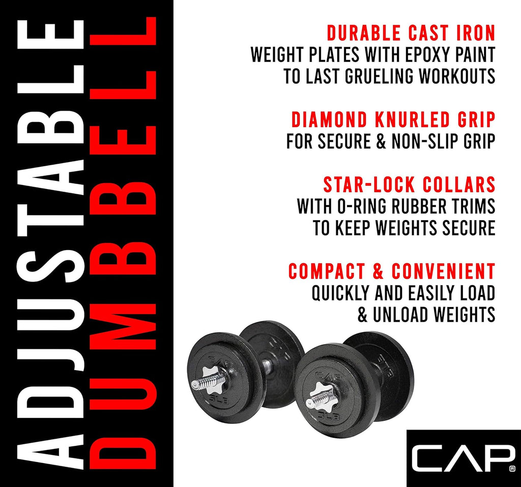 Cap Barbell Adjustable Dumbbell Weight Set | Multiple Options