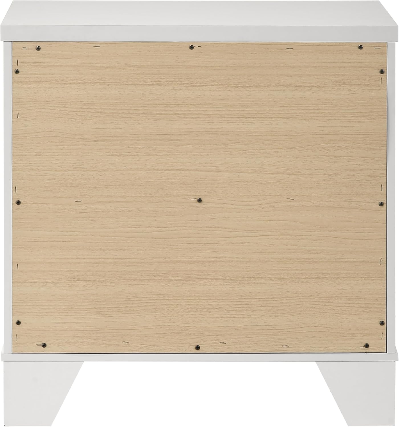 Furniture of America Anton Modern Solid Wood 4-Piece Bedroom Set with Faux Marble Headboard Bed, Metal Center Glide on Nightstand and Dresser with Mirror, Box Spring Needed for Bedroom, King, White