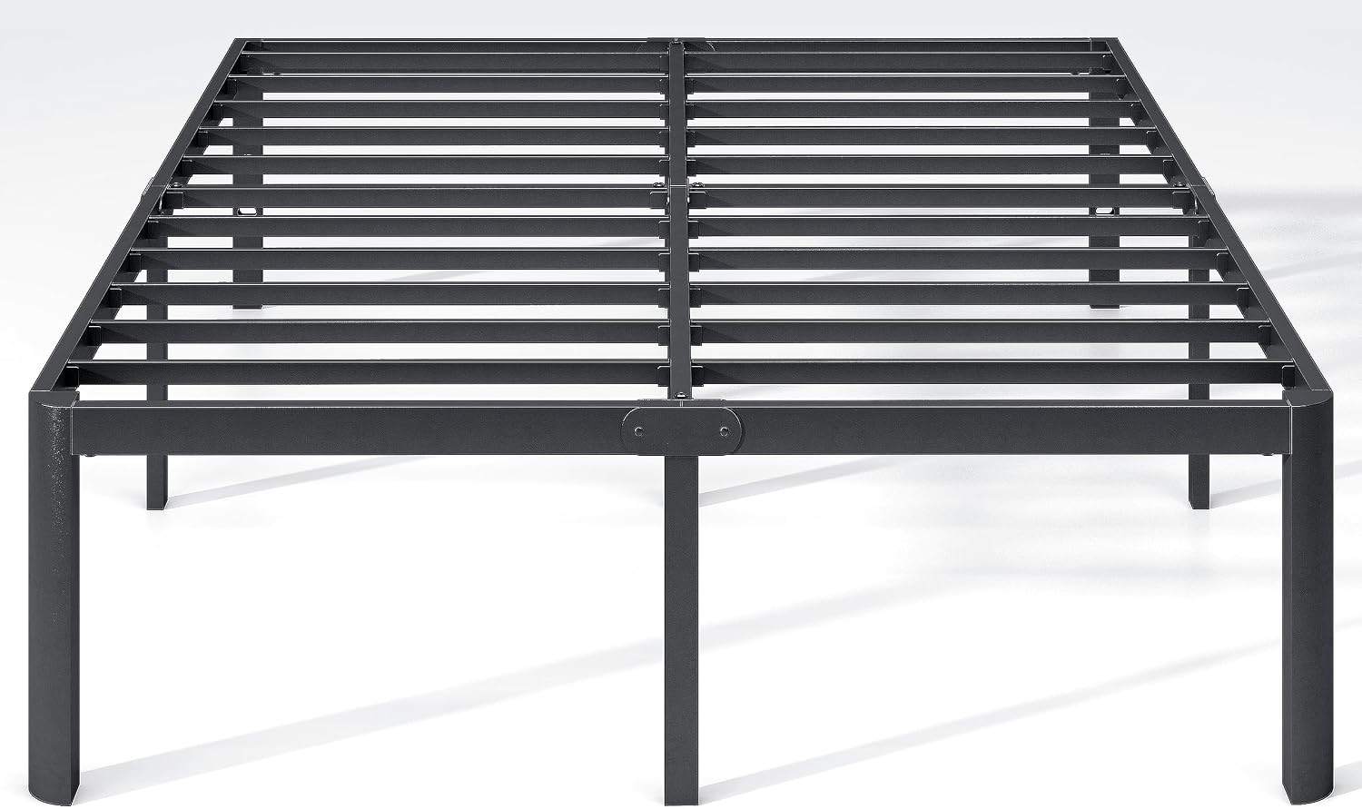 14 Inch Queen Bed Frame with Round Corners, Heavy Duty Metal Platform Bed Frame Queen Size, No Box Spring Needed, Easy Assembly - Sturdy and Elegant, Black