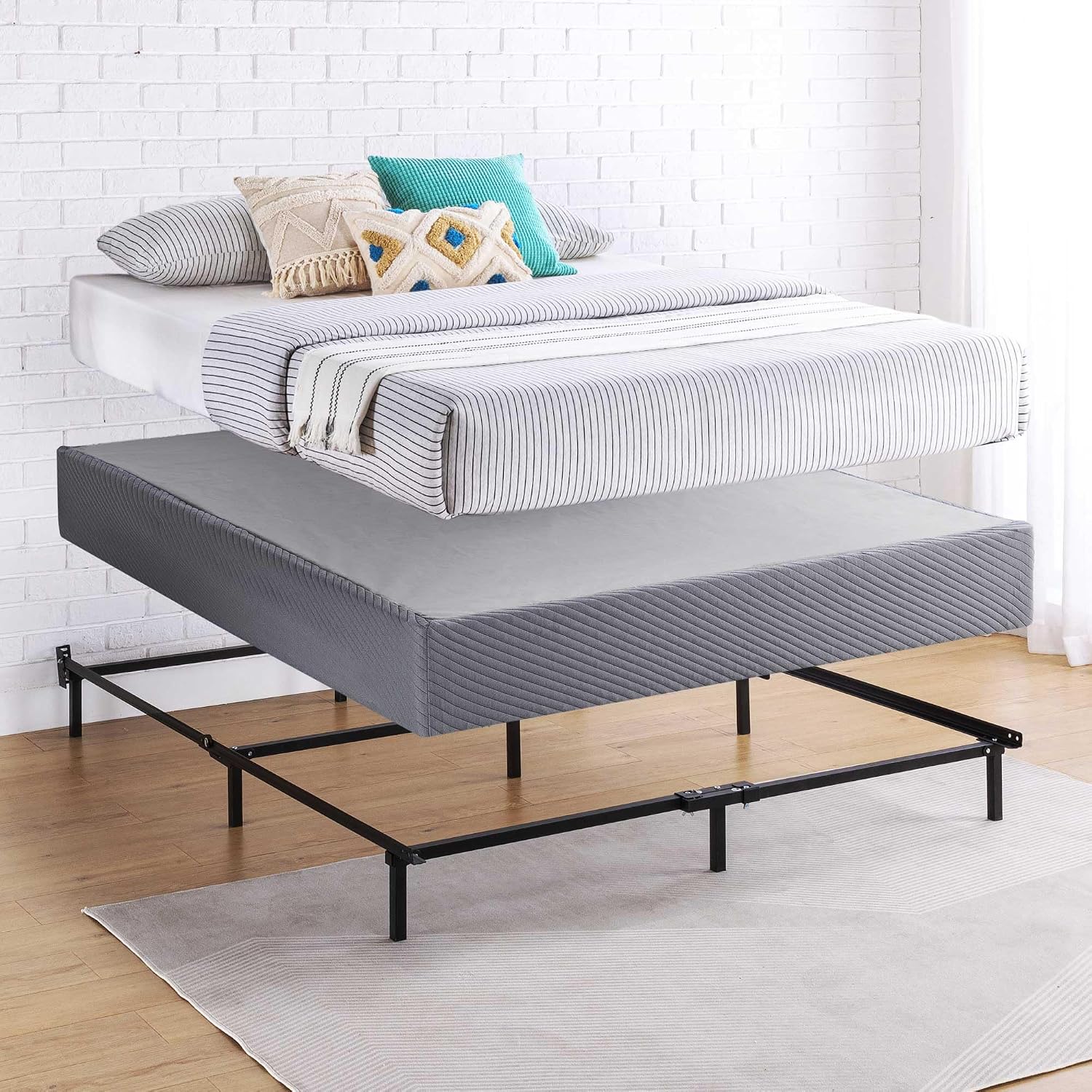 Best Price Mattress Twin Box Spring, 9' High Profile with Heavy Duty Steel Slat Mattress Foundation Fits Standard Bed Frame, Twin Size