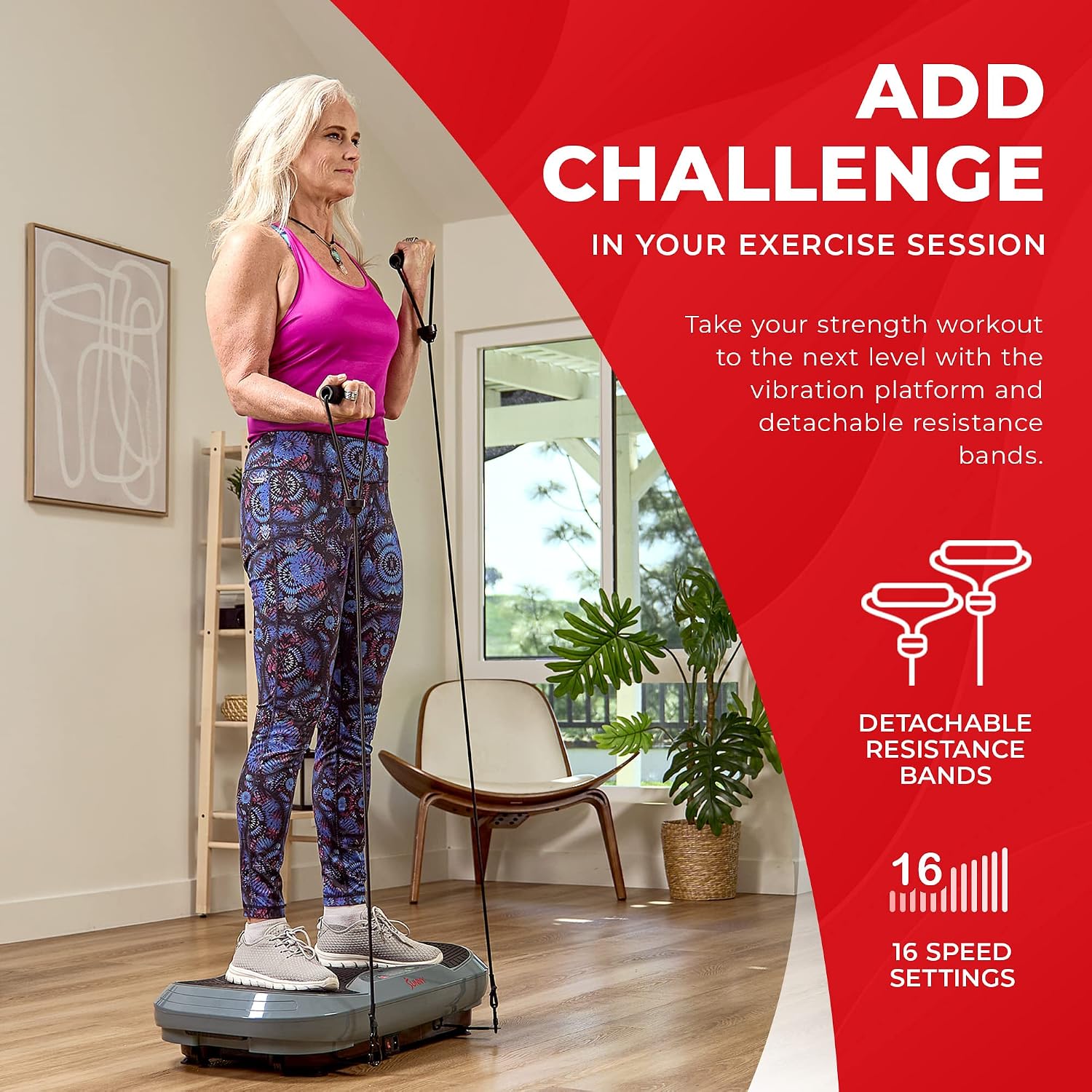 Sunny Health & Fitness Fitboard Vibration Platform Exercise Machine with Multiple Speed Settings and Vibration Modes for Multipurpose Workouts