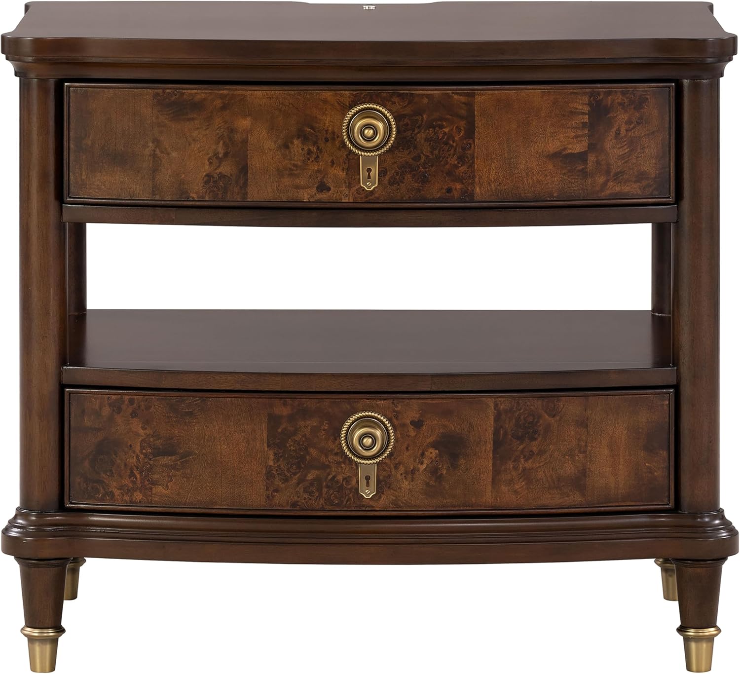 Furniture of America Aiyana Solid Wood 2-Piece Bedroom Set with LED on Headboard Bed, Power Outlet and USB Charging Ports on Nightstand, Box Spring Required, King, Dark Cherry
