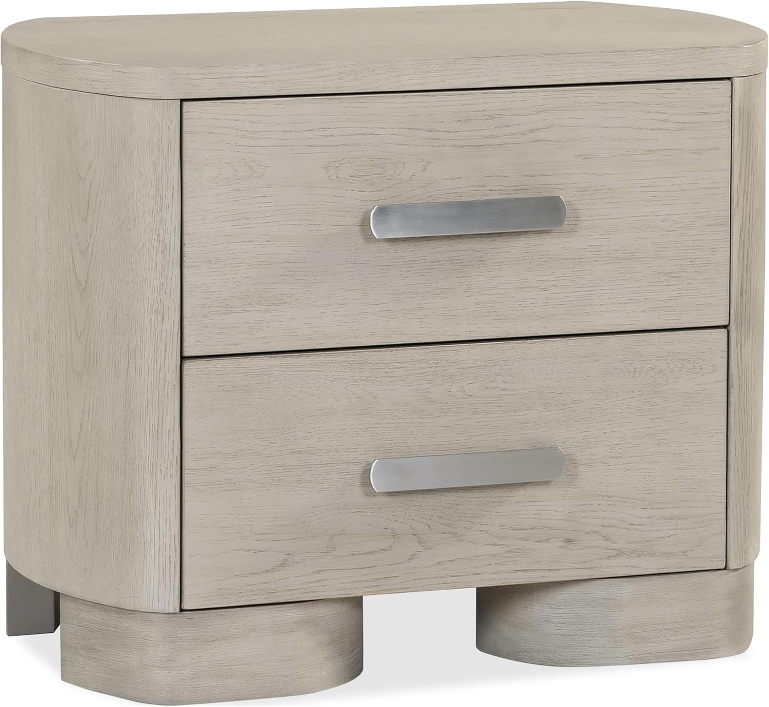 Furniture of America Nainsted Modern Wood 3-Piece Bedroom Set with Padded Headboard, USB Chargers on Nightstand, Metal Slide Glides, Rounded Edges, Box Spring Needed, Queen, White Oak