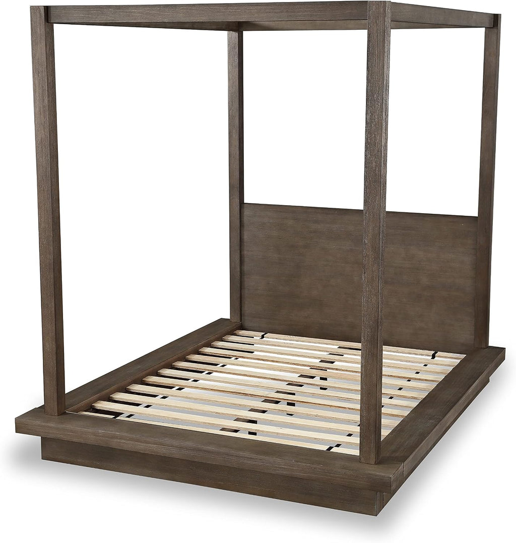 Modus Furniture Solid Wood Canopy Bed, Full, Melbourne - Dark Pine