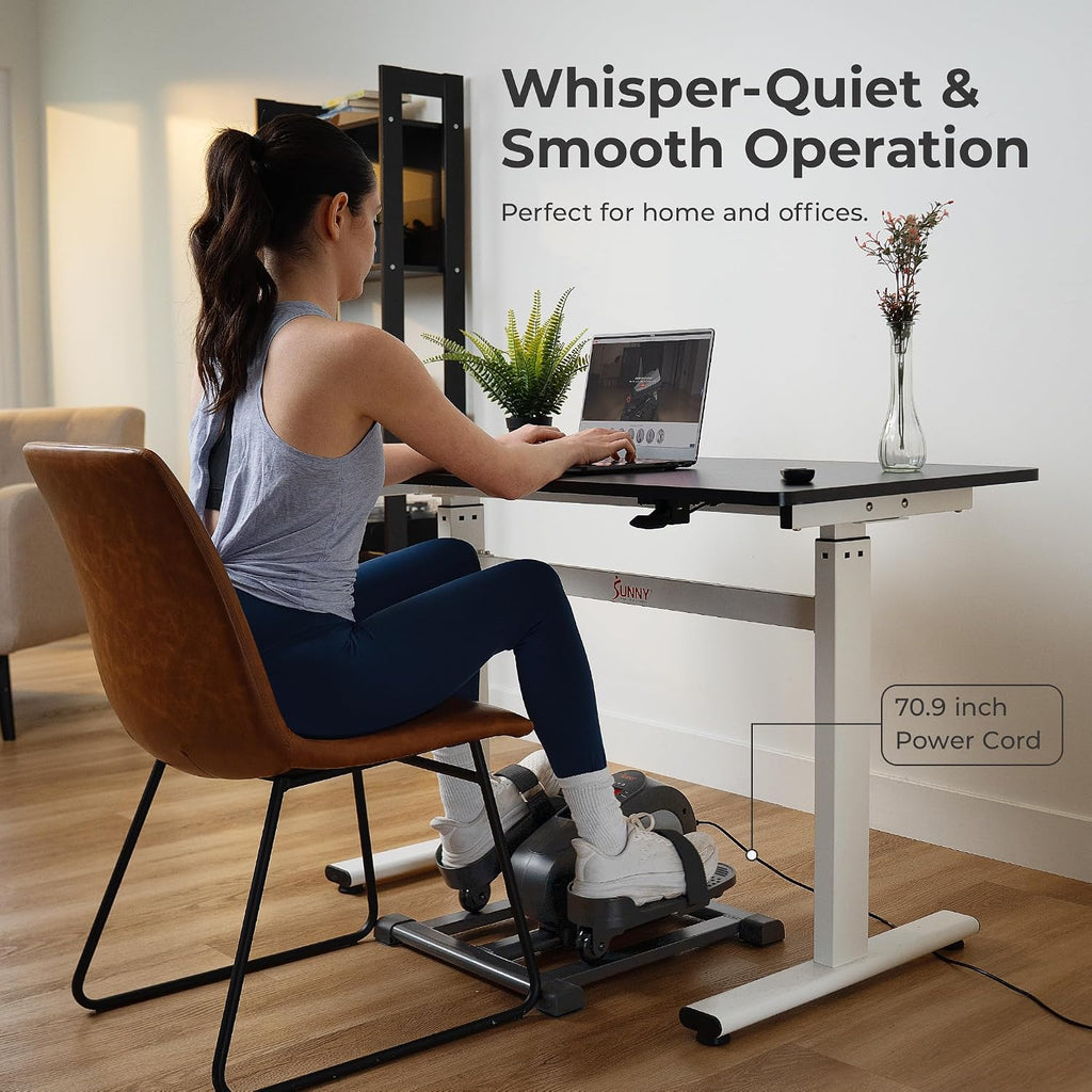 Sunny Health & Fitness Under Desk Pedal Elliptical Machine, Adjustable Resistance Leg Exerciser Office Home Workout While Sitting for Seniors